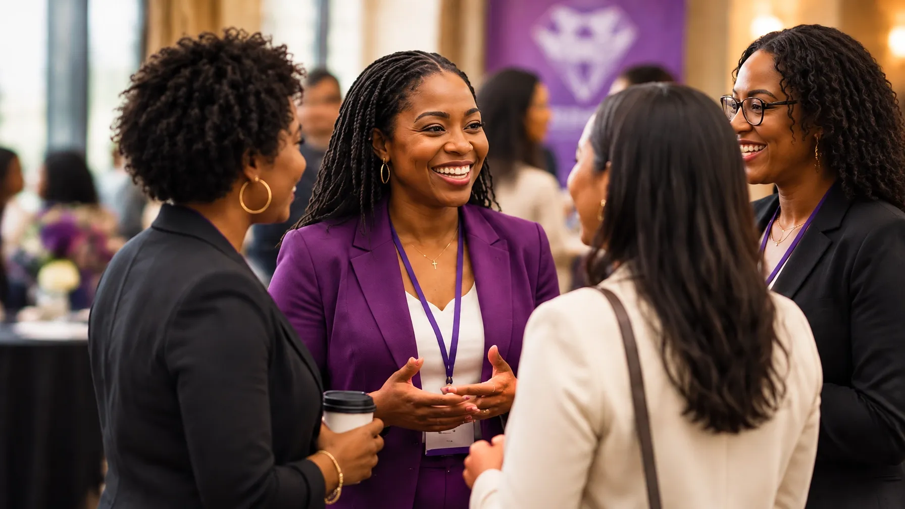 Women entrepreneurs connecting and sharing ideas